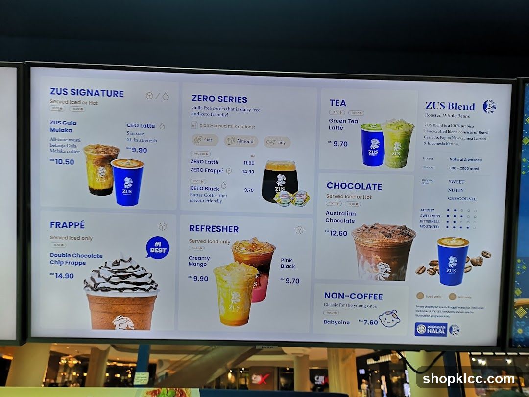 Zus Menu Board