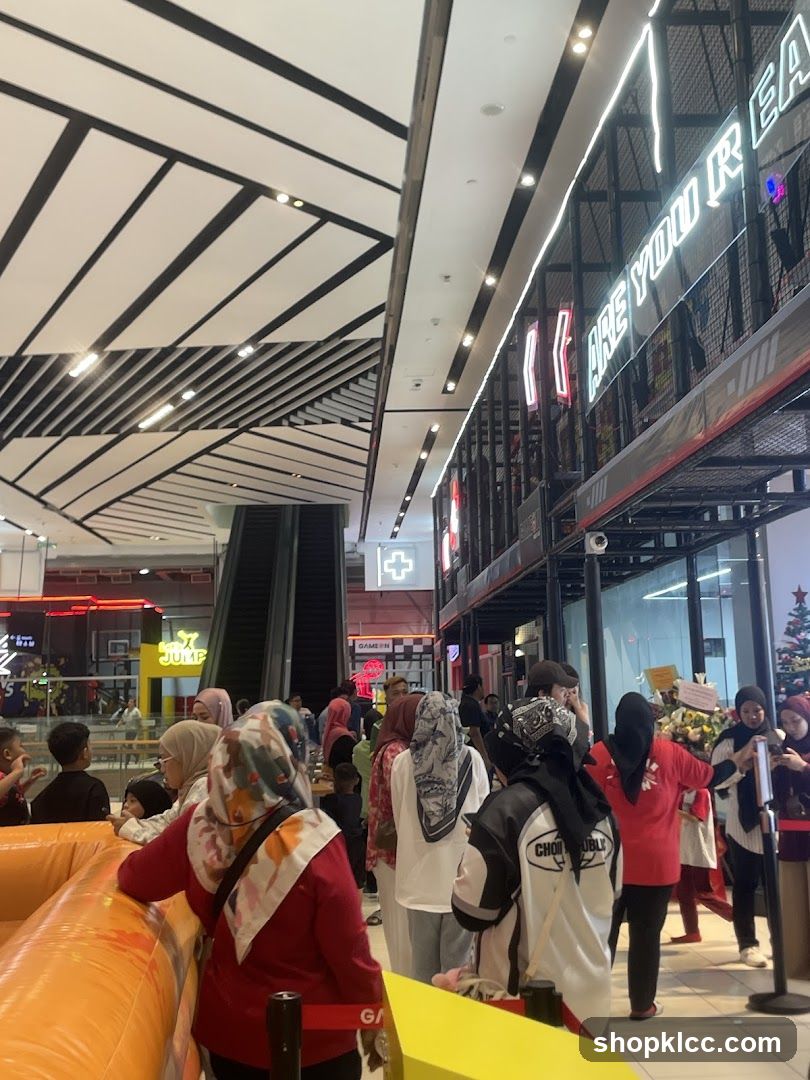 Crowded Mall Interior with Shop Entrance