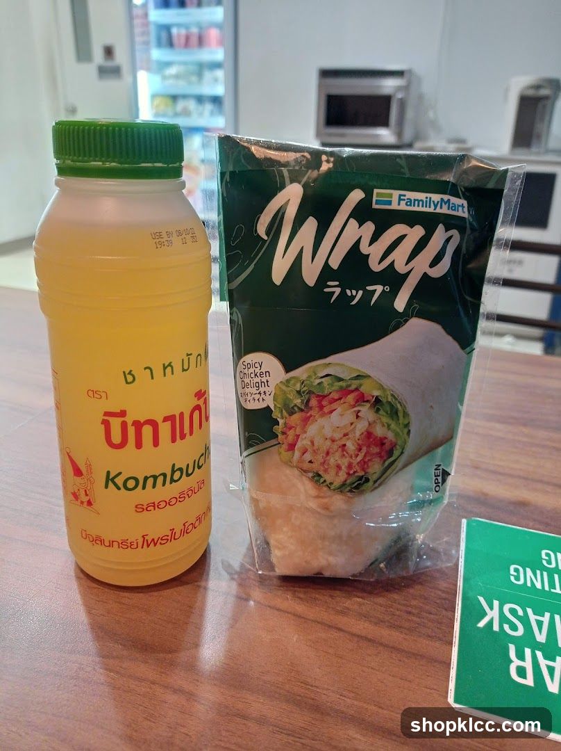 FamilyMart Wrap and Kombucha