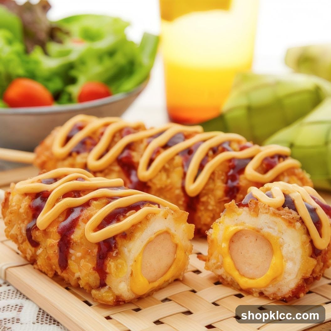 Corn Dogs with Cheese and Sauce