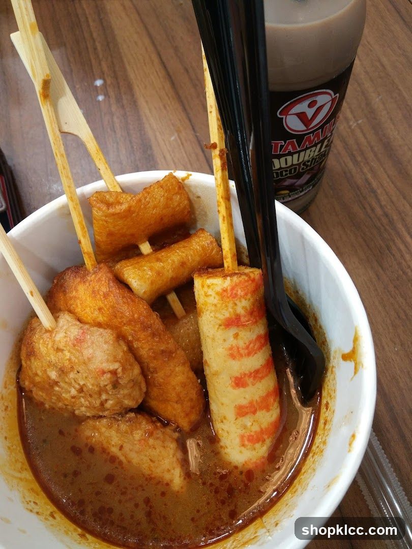 Curry Fish Balls and Drink