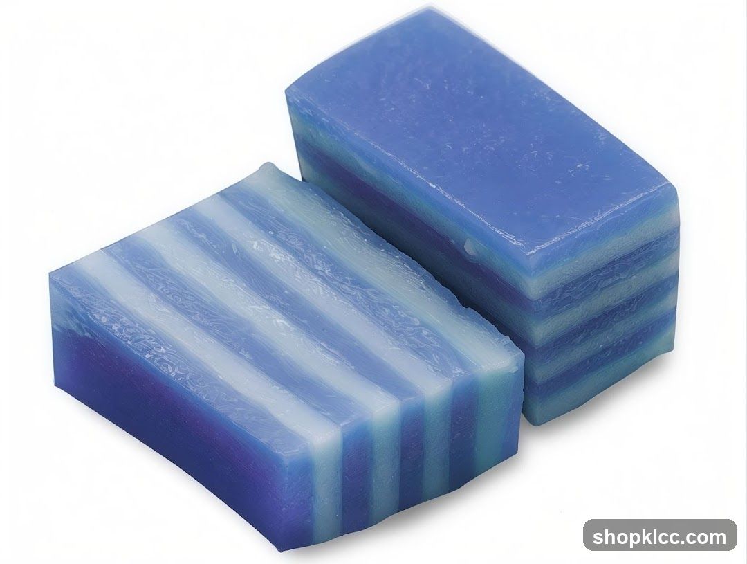 Layered Blue and White Soap Bars