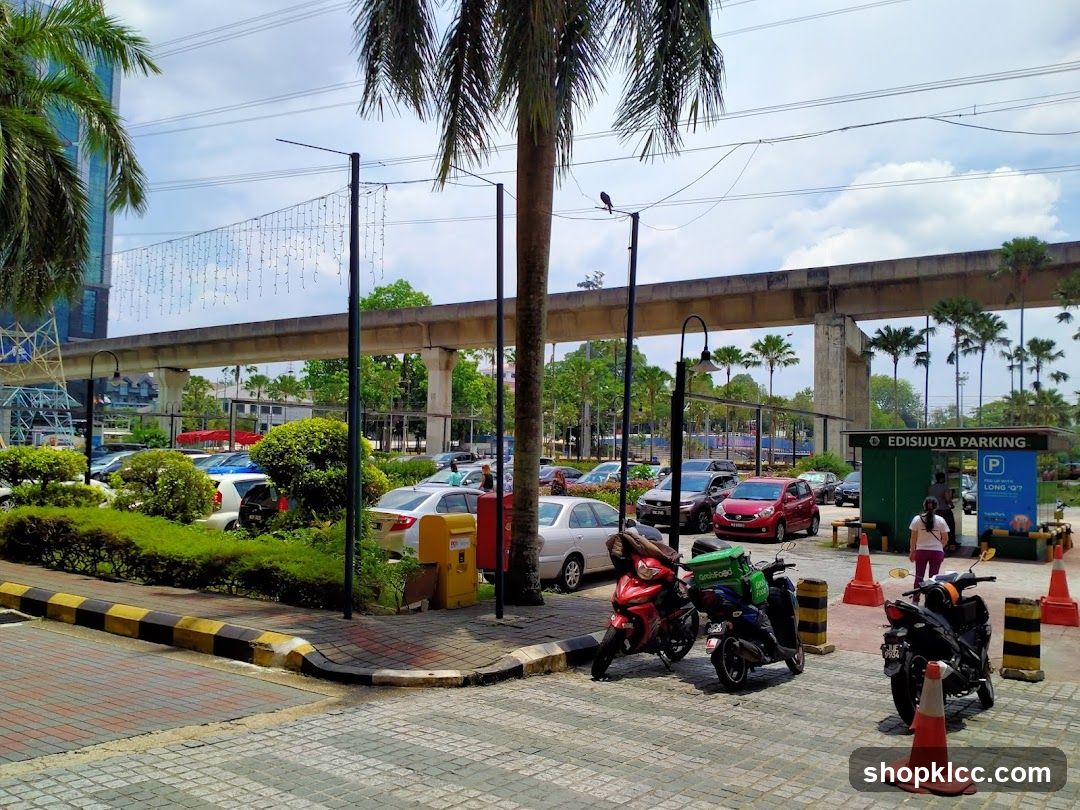 Parking Lot with Delivery Motorbikes