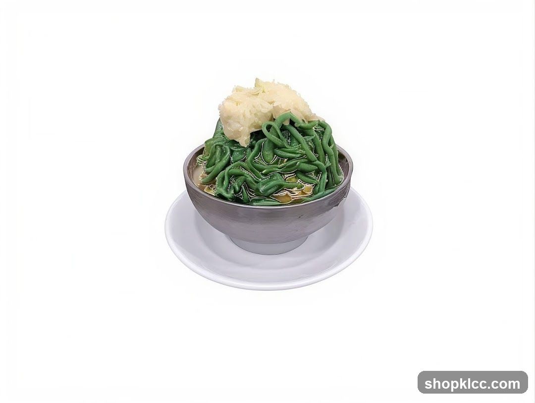 Green Noodles with Toppings