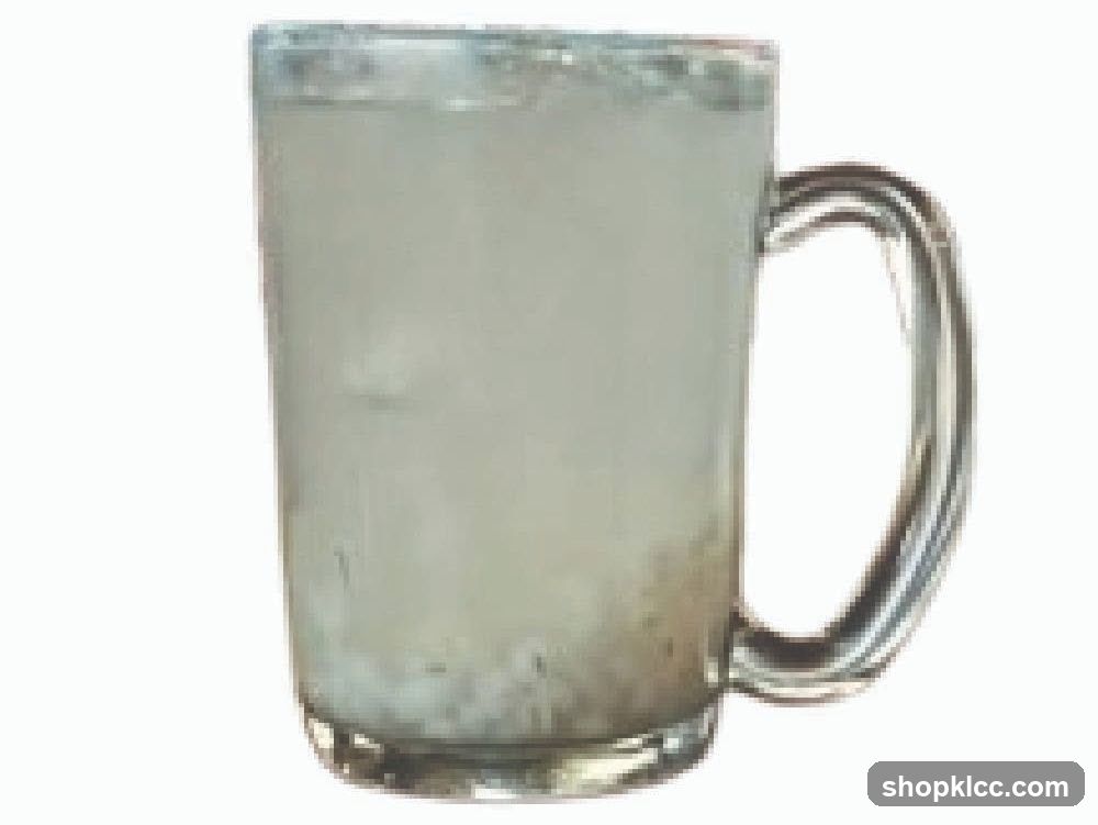Glass mug with drink
