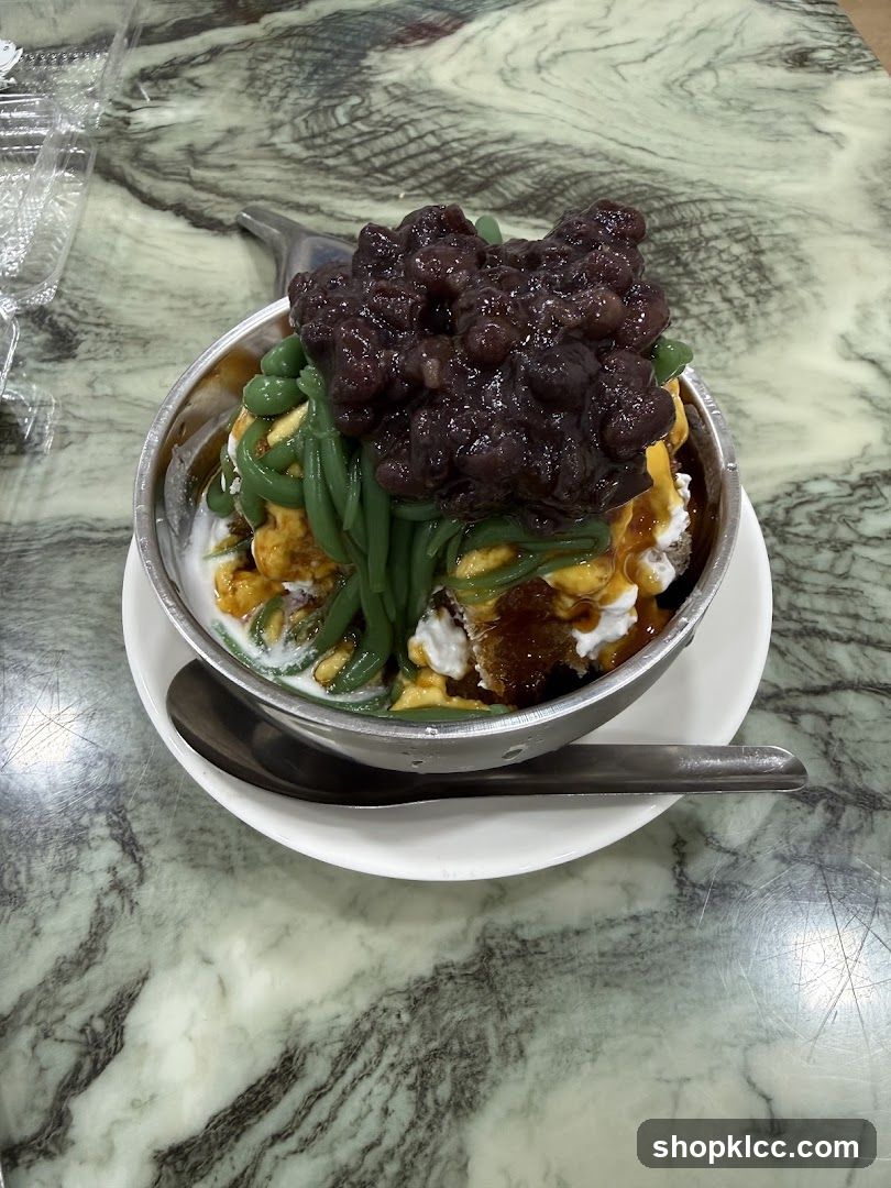 Dessert with Red Beans and Green Jelly