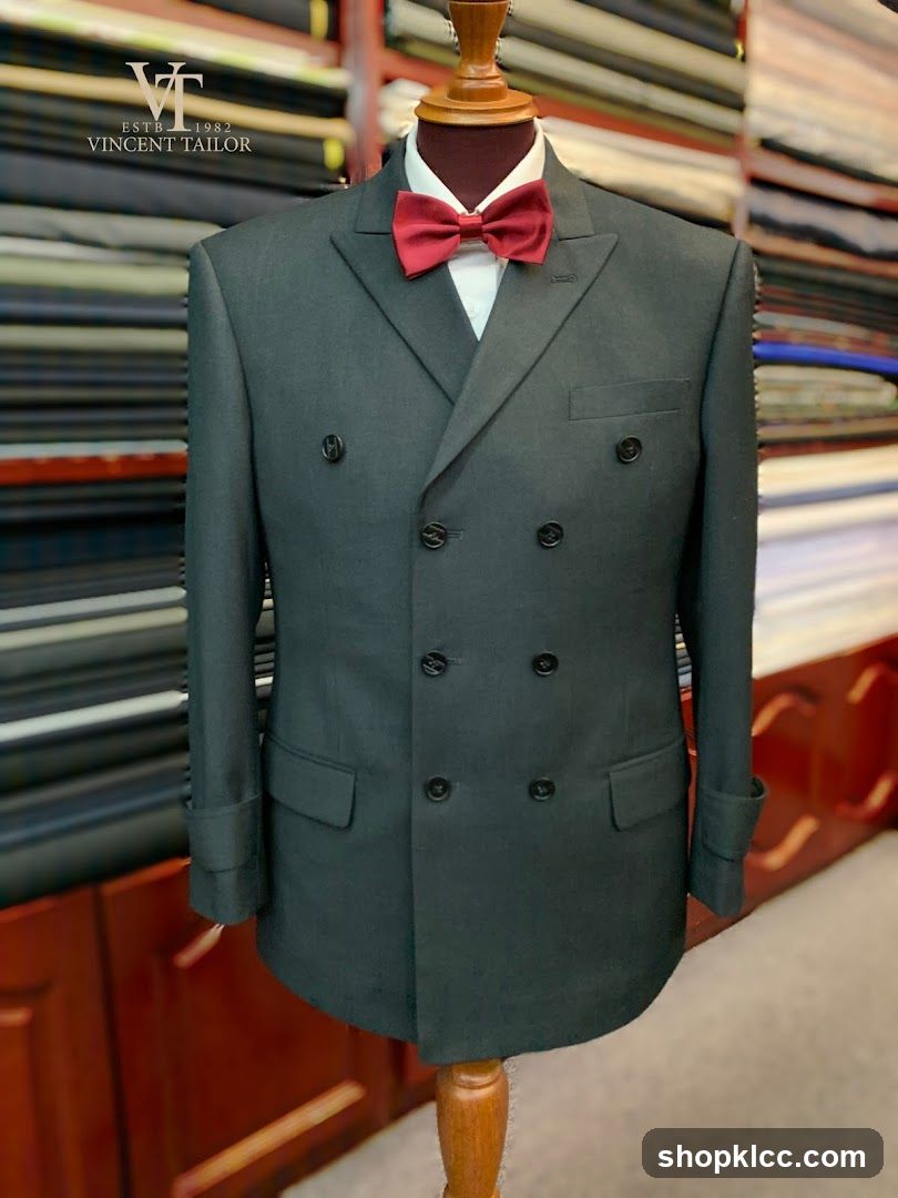 Double-breasted suit on a mannequin