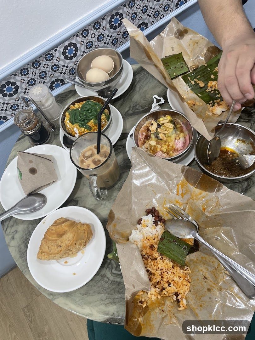Table with food and drinks