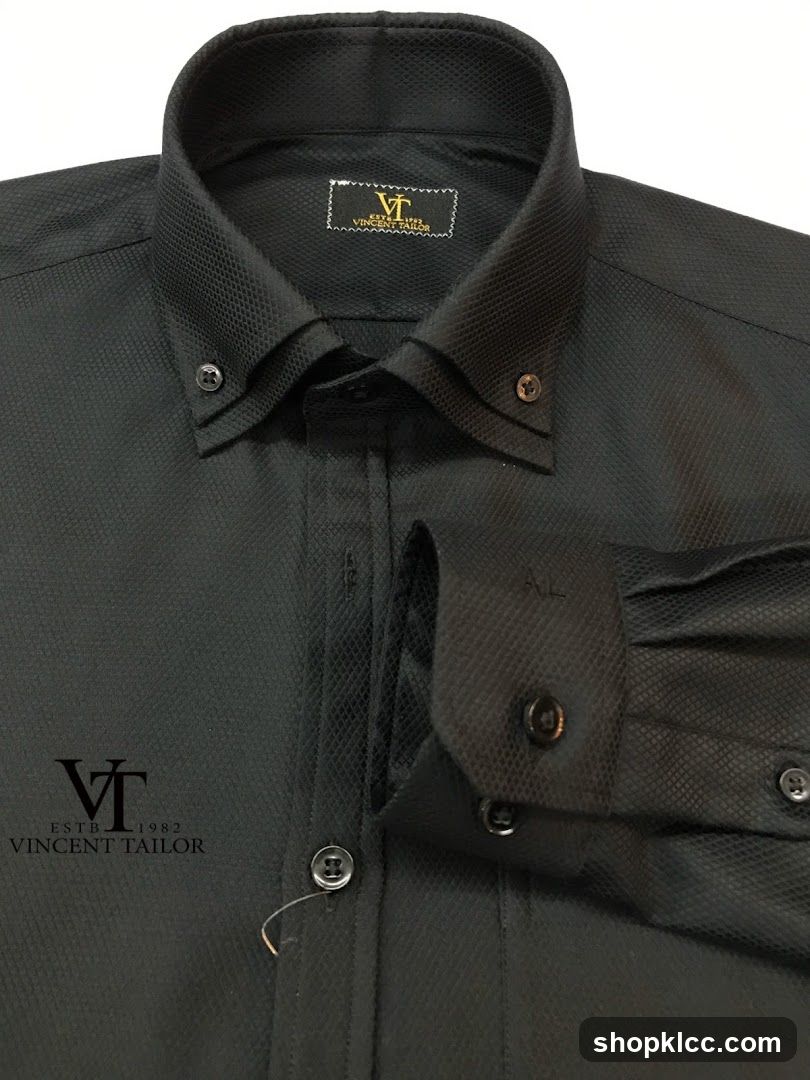 Black Textured Dress Shirt