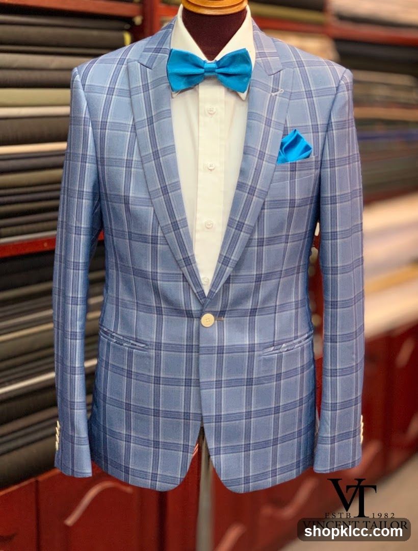 Blue Plaid Suit Display