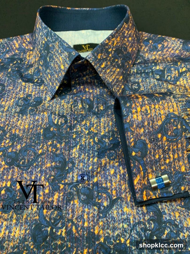 Patterned Shirt with Cufflinks