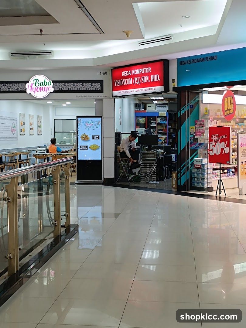 Computer Store and Food Stall