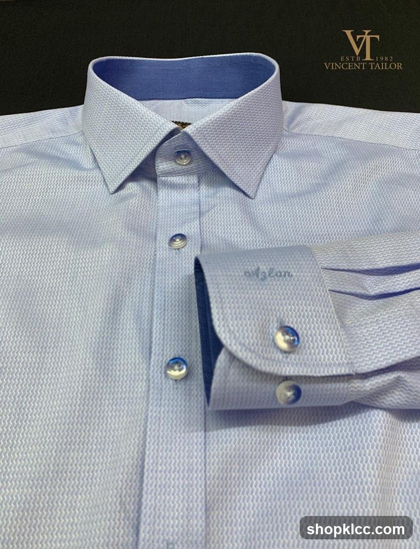 Light Blue Textured Dress Shirt