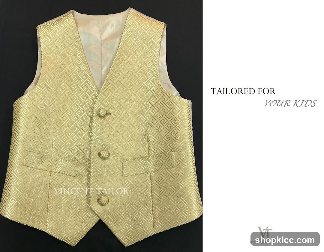 Gold Brocade Vest for Kids