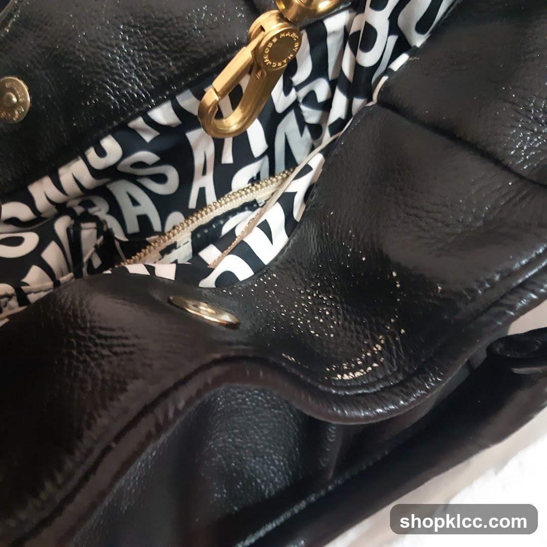 Black Patent Leather Handbag Interior