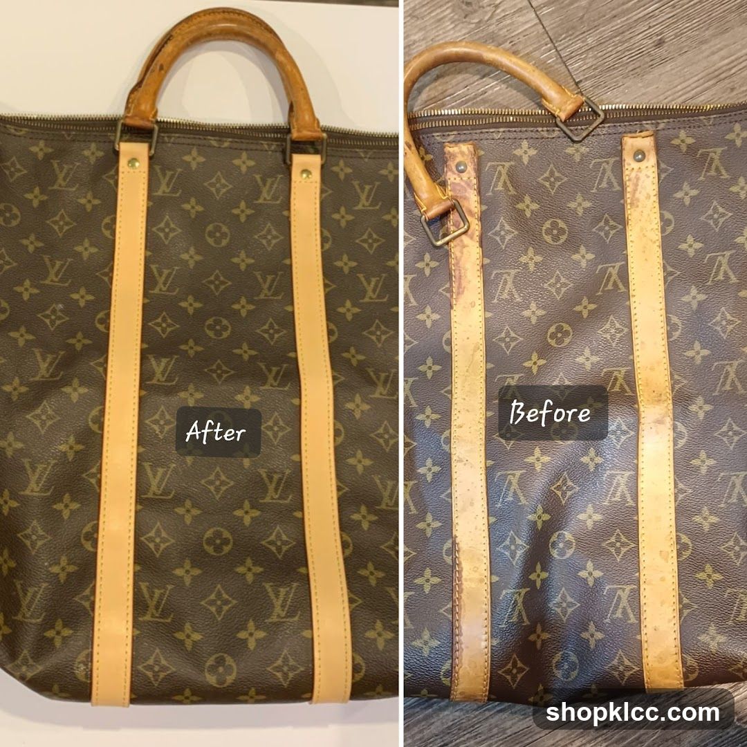 Before and After Comparison of a Louis Vuitton Bag
