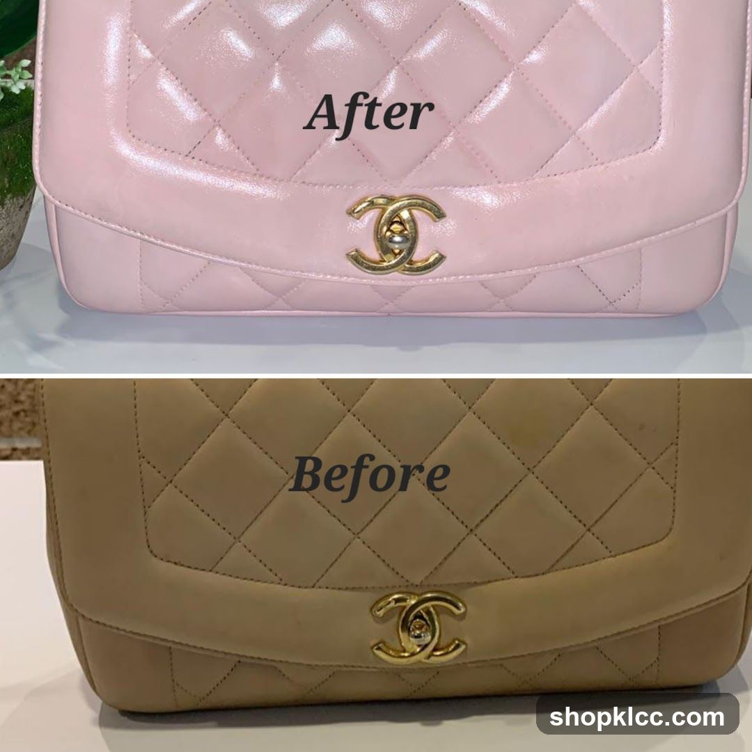 Before and After Handbag Cleaning