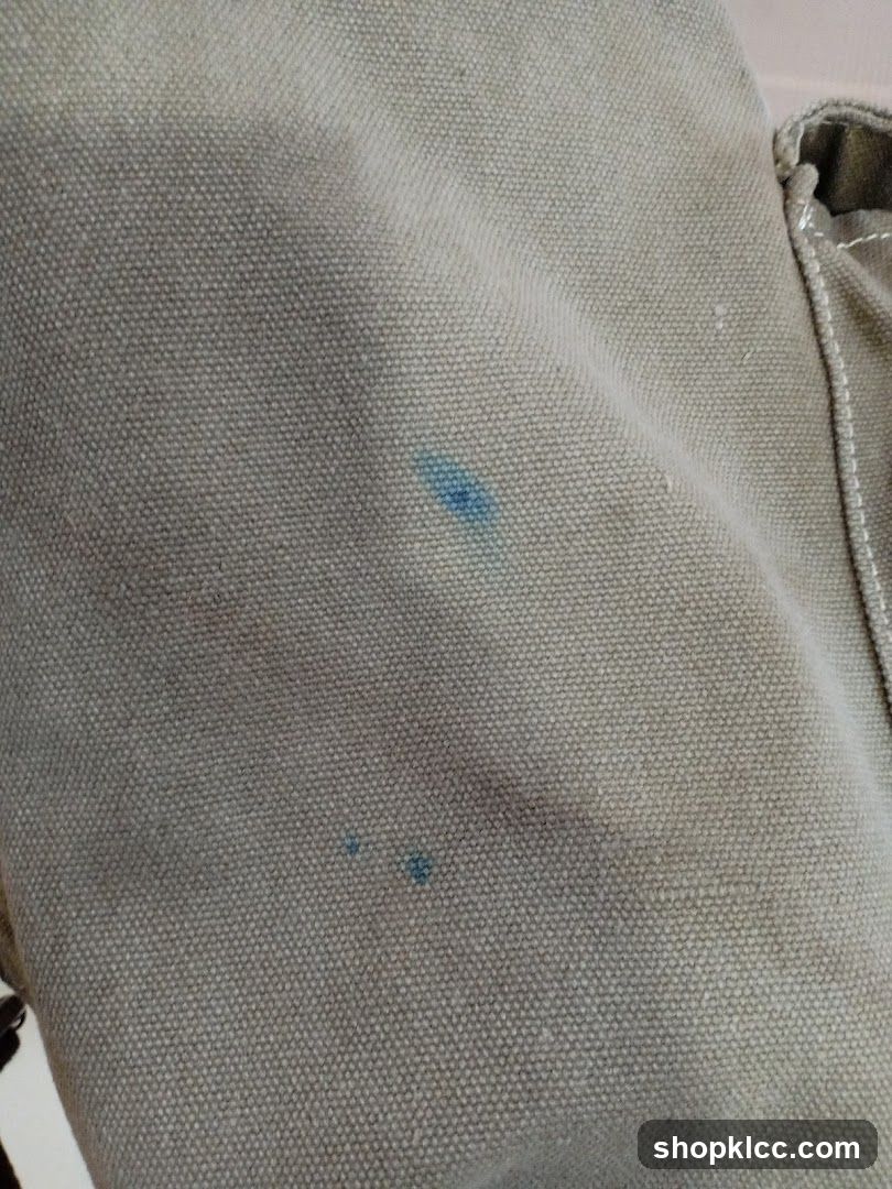 Fabric with Blue Stains