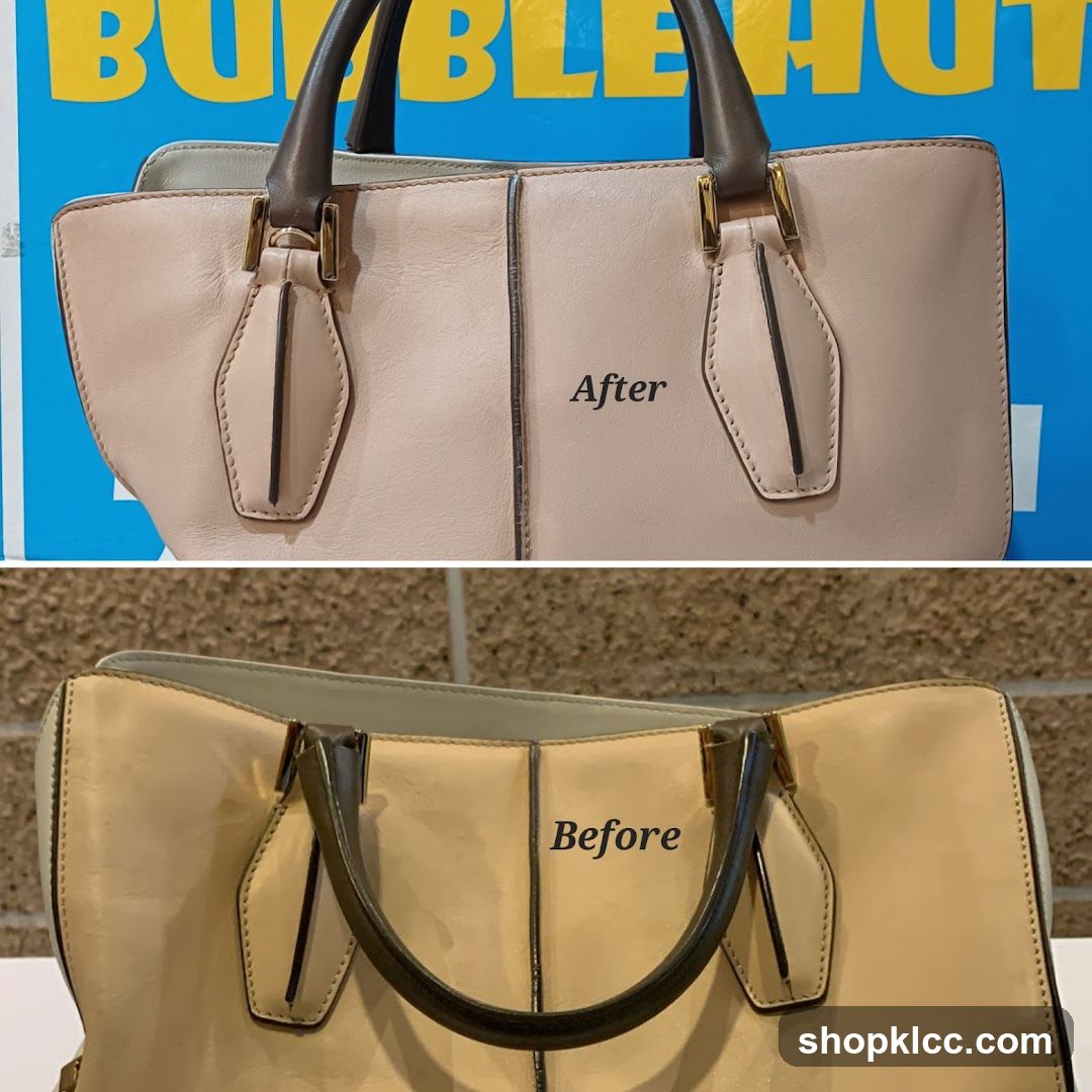 Before and After Handbag Cleaning