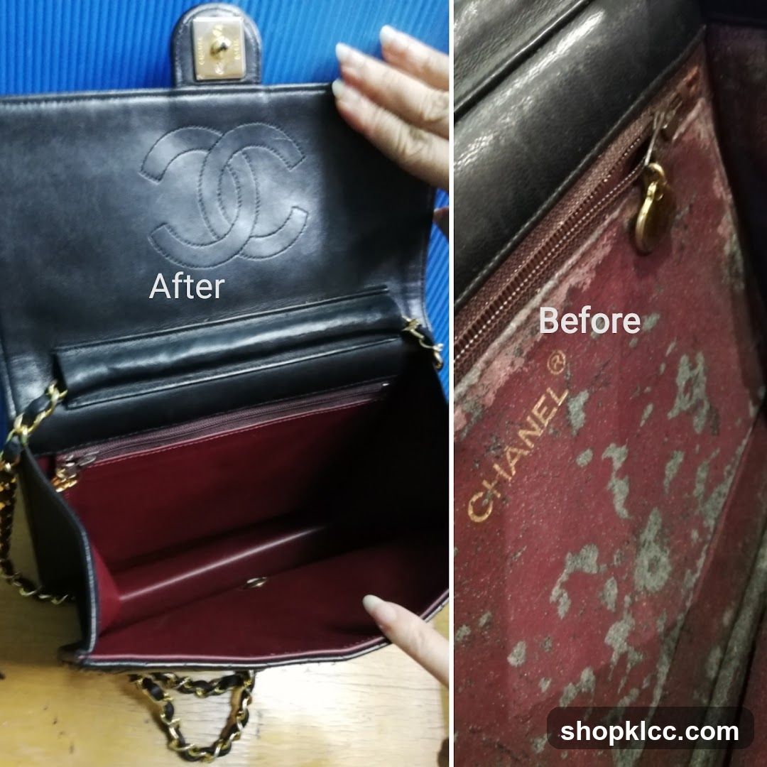 Chanel Bag Before and After Cleaning