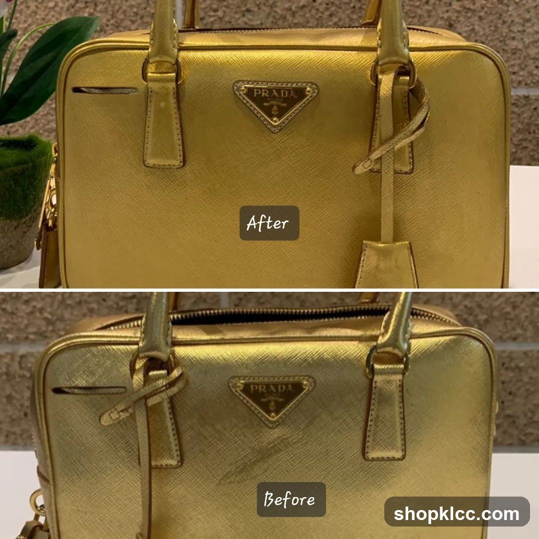 Prada Bag Before and After Cleaning