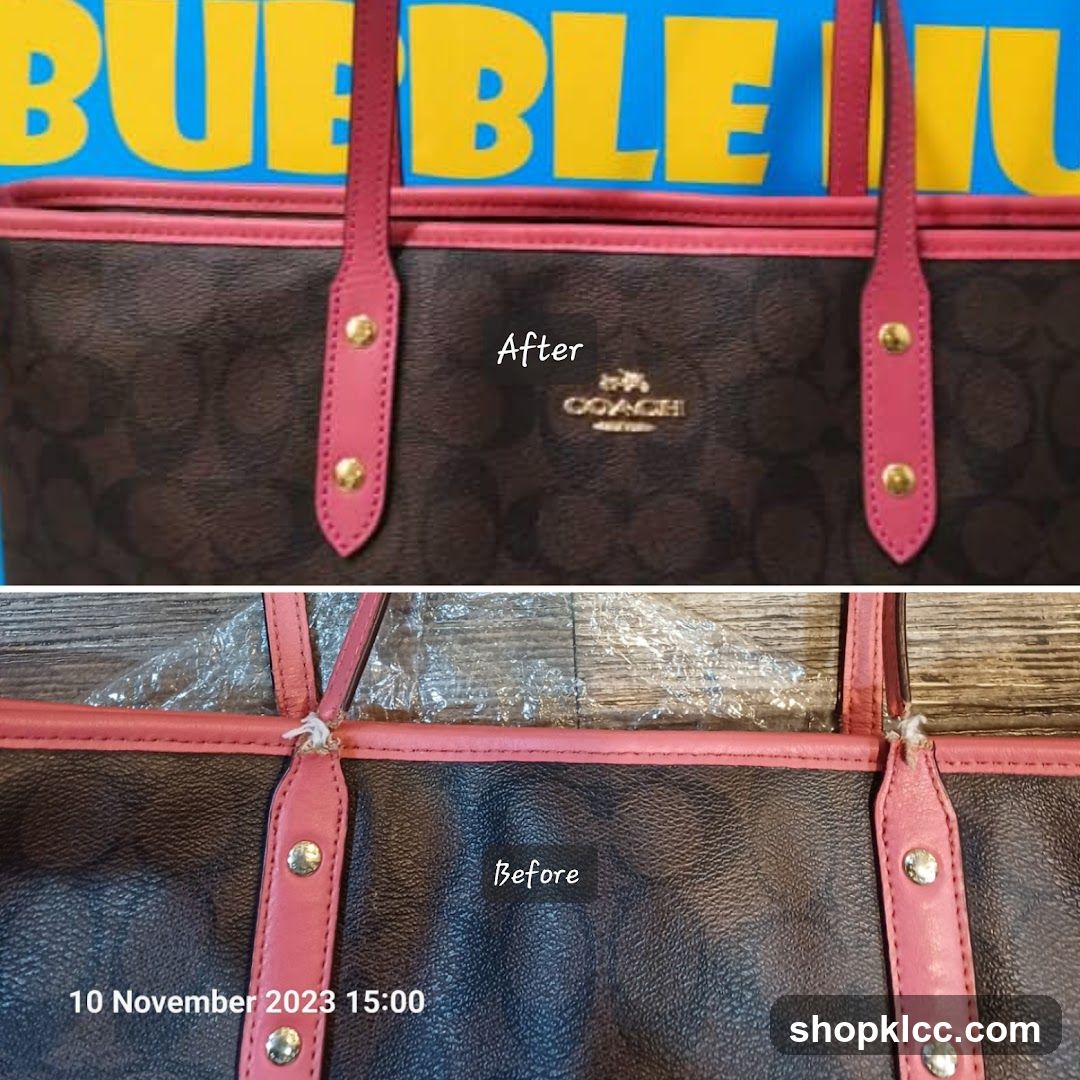 Coach Bag Before and After Repair