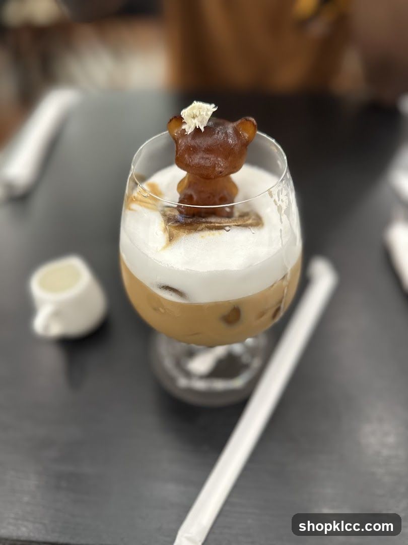 Iced Coffee with Bear-Shaped Ice