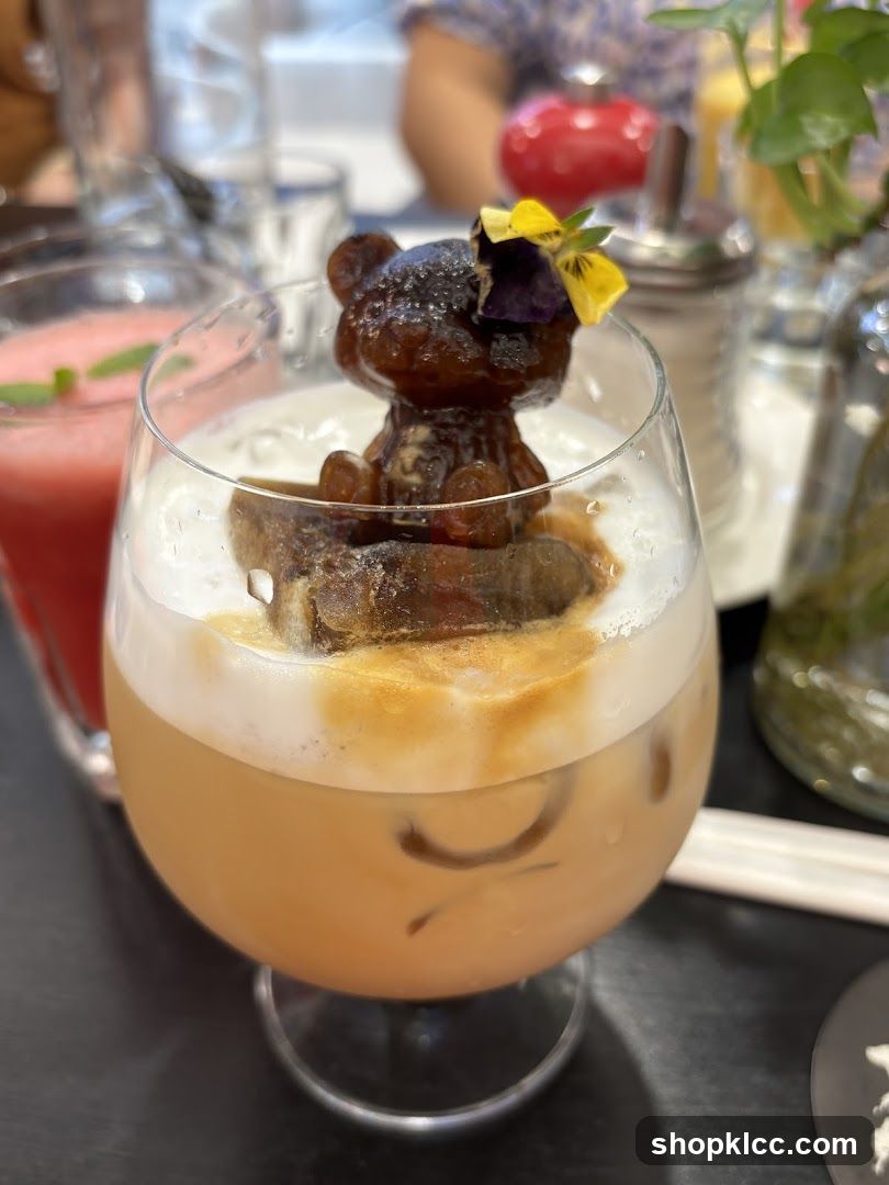 Iced Coffee with Bear-Shaped Garnish