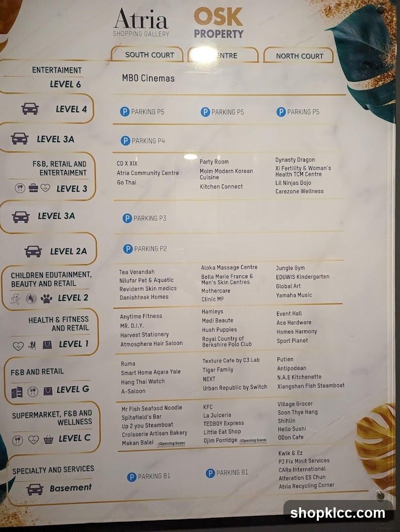 Atria Shopping Gallery Directory