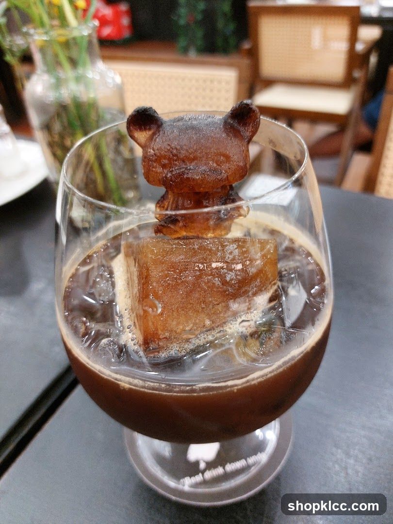 Coffee with Bear-Shaped Ice