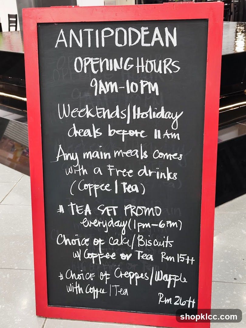 Antipodean Menu
