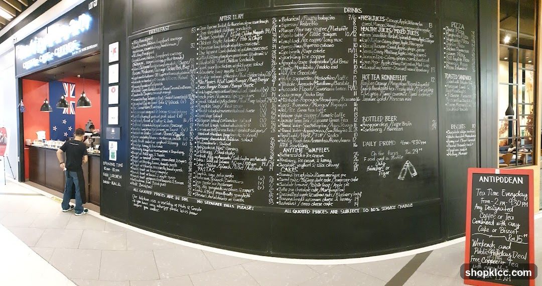Antipodean Menu