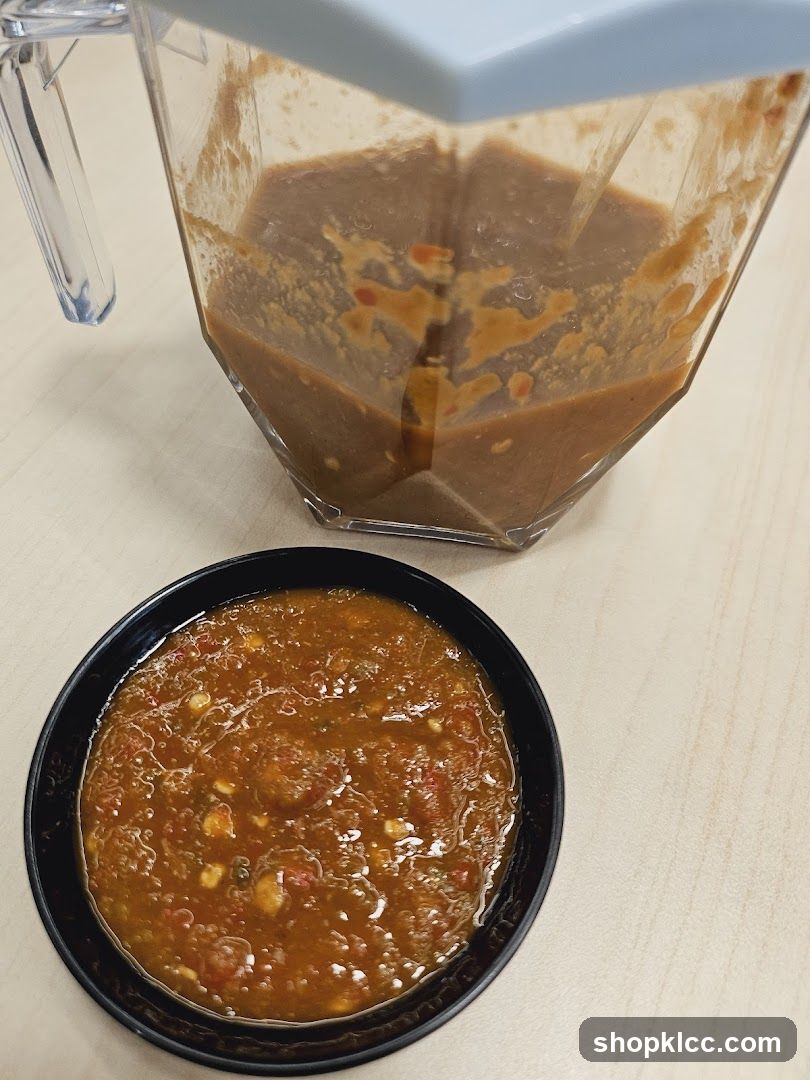 Salsa in a Blender and Bowl