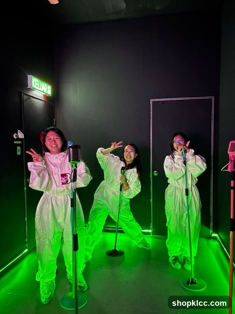People in hazmat suits singing