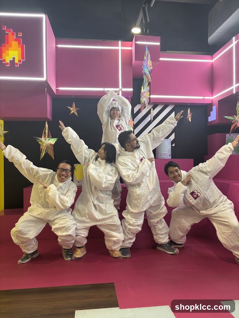 Group Posing in White Suits