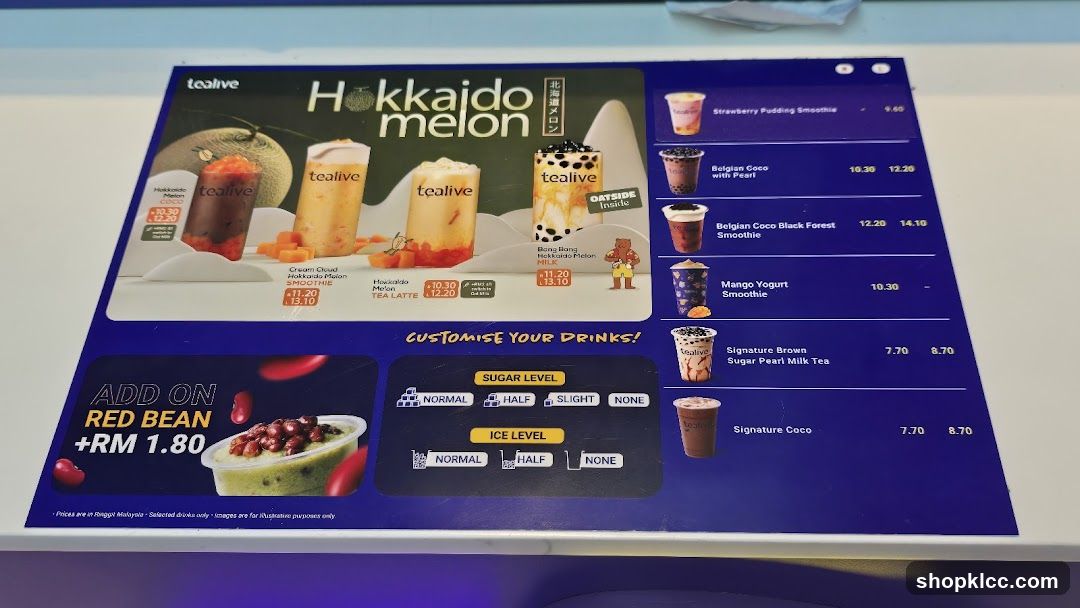 Tealive Hokkaido Melon Menu