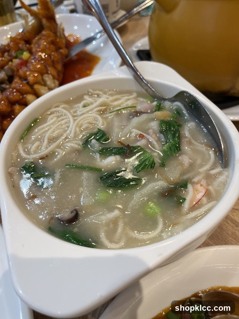 Noodle Soup with Vegetables and Seafood