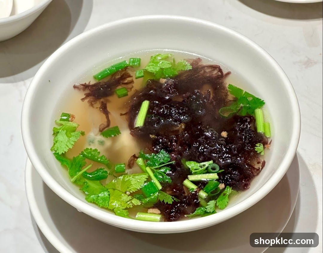 Seaweed Soup with Cilantro and Scallions