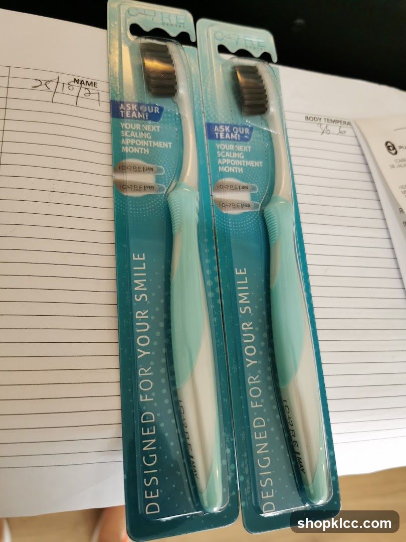 Toothbrush Packaging on Notebook