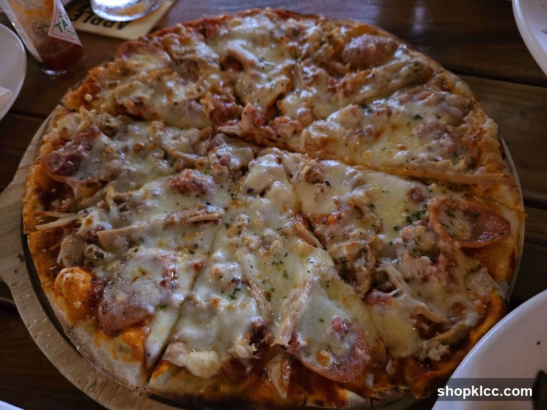 Pizza on Wooden Board