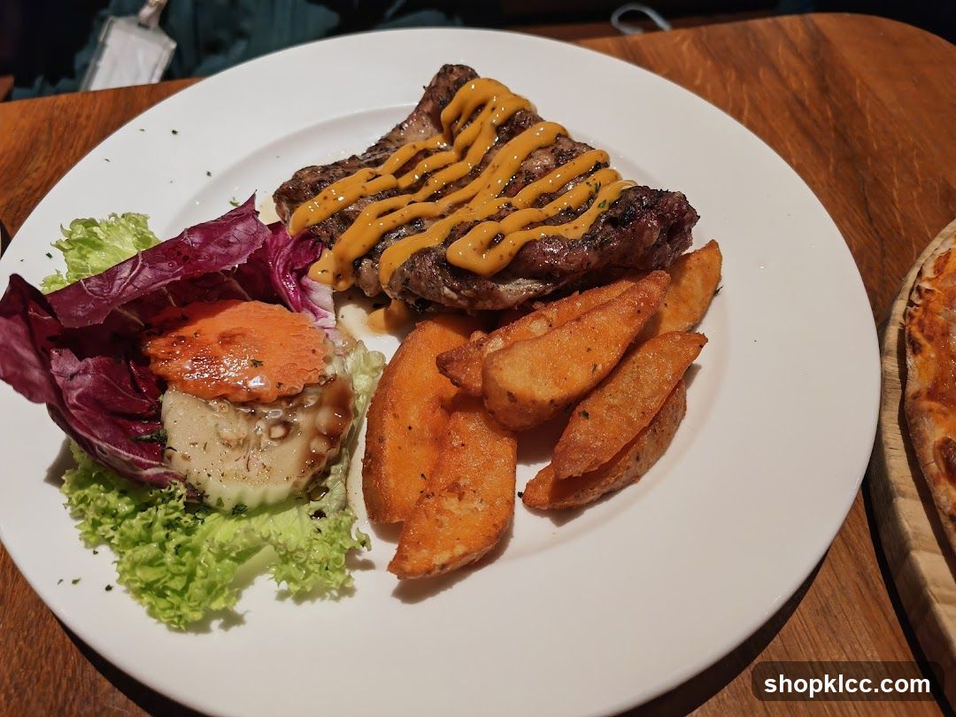 Steak with sides and salad