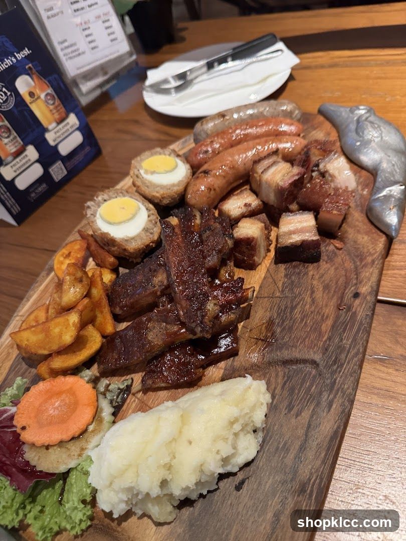 BBQ Platter on Wooden Board