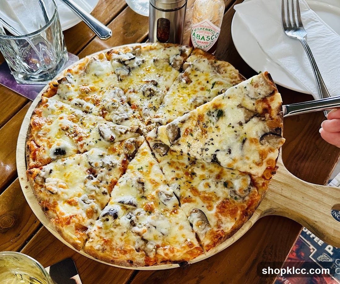 Pizza with Mushrooms and Cheese
