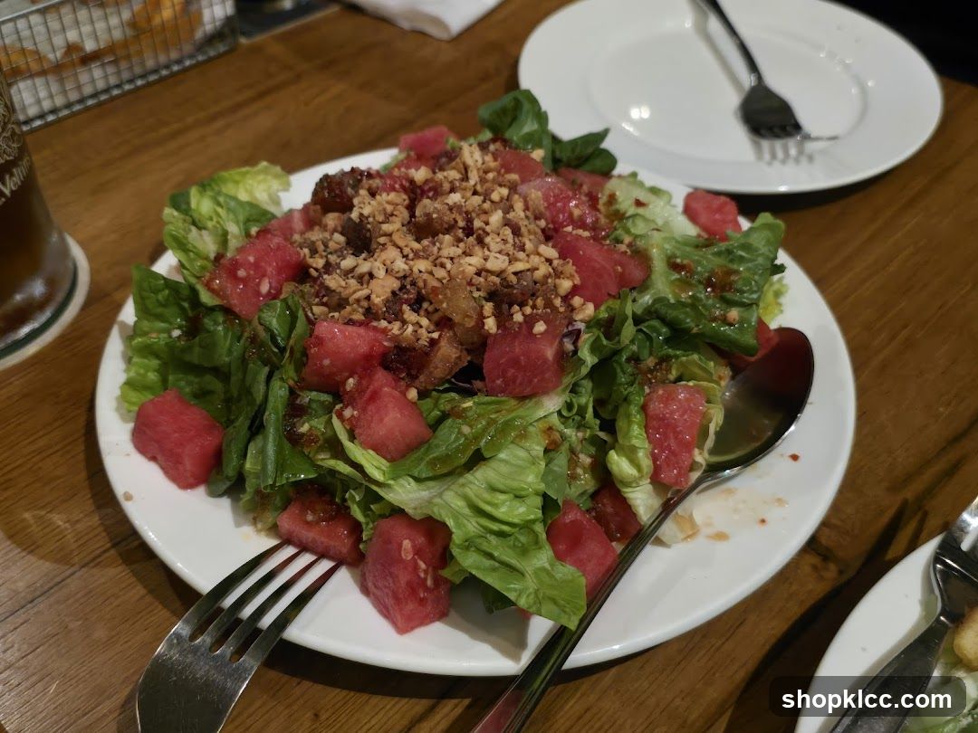 Watermelon Salad with Crispy Toppings