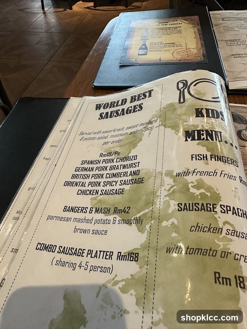Sausage Menu