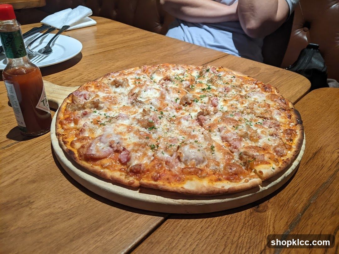 Pizza on Wooden Table