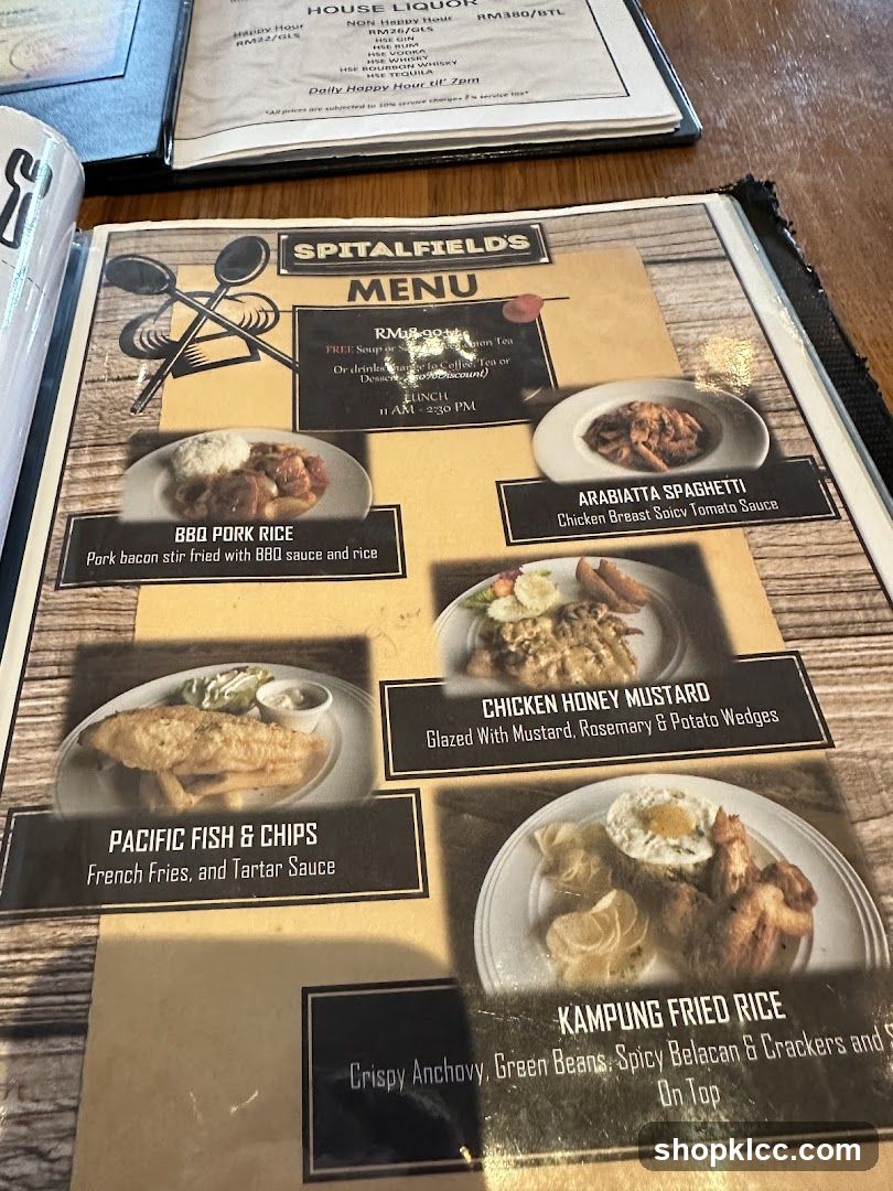 Spitalfields Menu