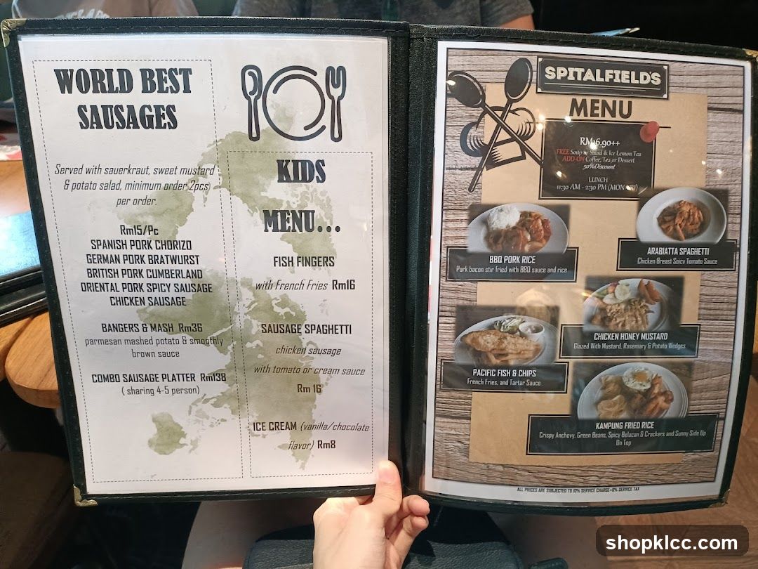 Spitalfields Menu & World Best Sausages