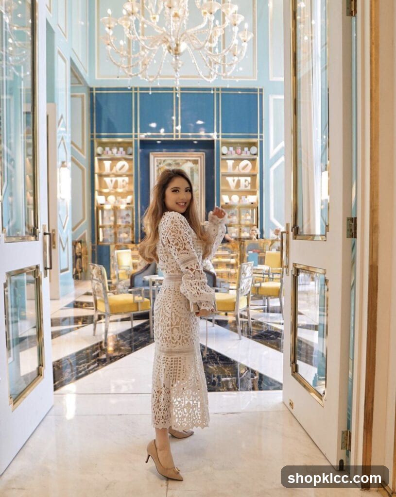 Elegant Interior with Woman in White Dress