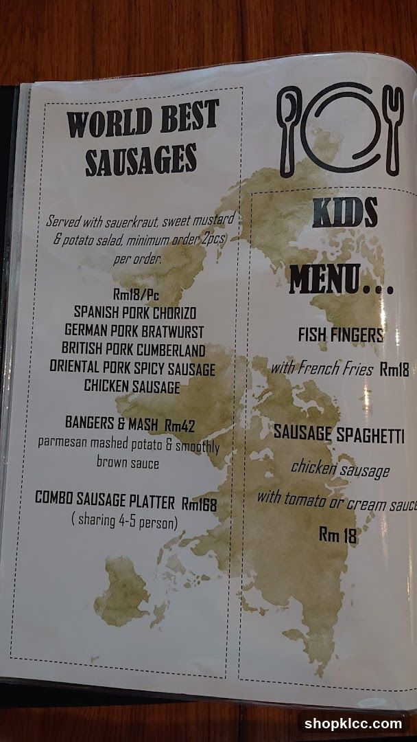 Sausage Menu Page